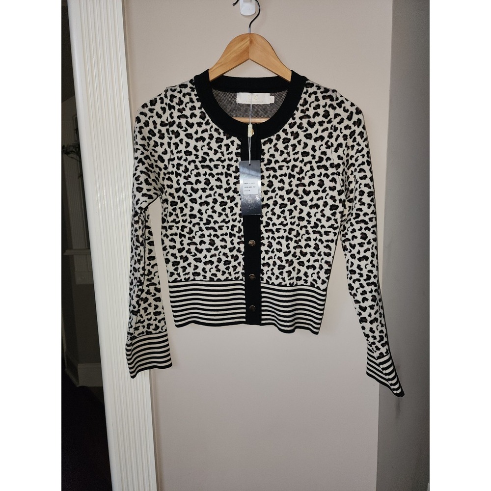 Lizette Collection Sweater Womens Medium Cheetah Print Animal Print New NWT